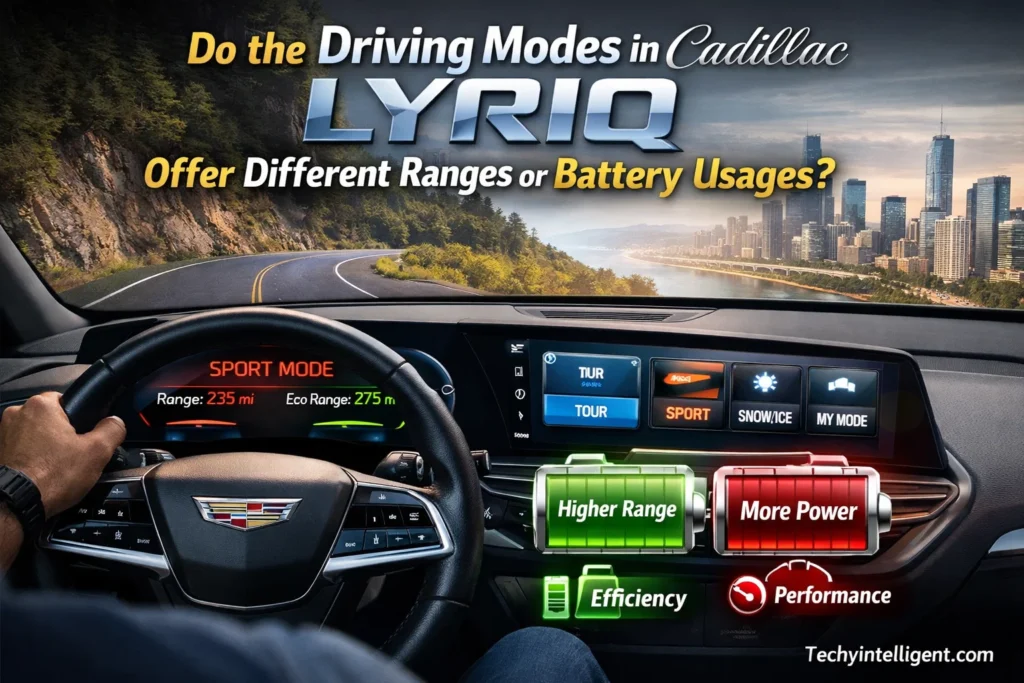 Do the Driving Modes in Cadillac Lyriq Offer Different Ranges or Battery Usages?